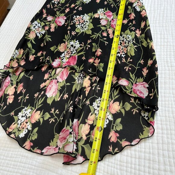 Vintage Y2K Speechless Dark Floral Midi Dress Size Small Cowl Neck Fairy Grunge - Picture 8 of 11